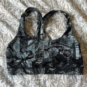 Lululemon Athletica Black and Gray Sports Bra with Racerback
